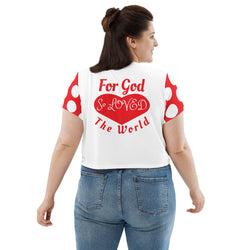NOBLE BY BLOOD- PROVERBS 31DERFUL- Red/ White Crop Tee