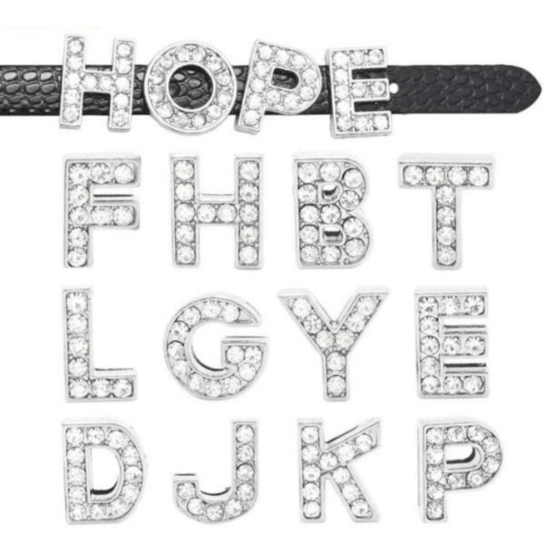 Pavé Letters -Silver Charms