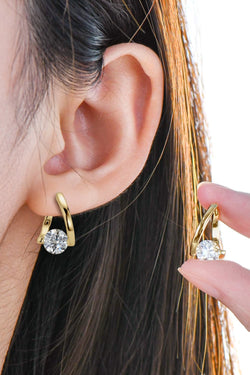2 Carat Moissanite 925 Sterling Silver Heart Earrings