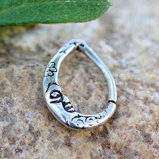 316L Stainless Steel Crescent Moon Teardrop Seamless Ring