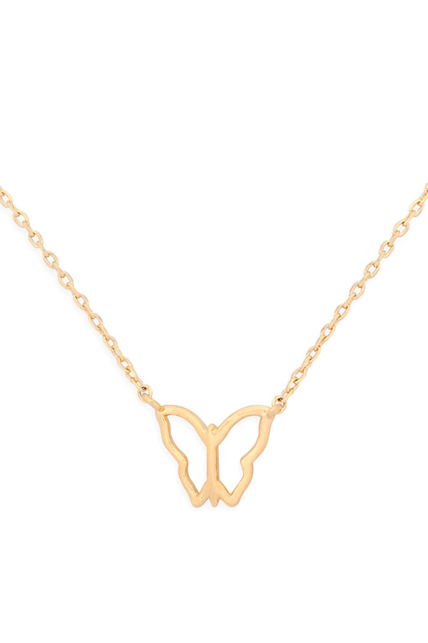 Hdnen357 - Open Butterfly Pendant Necklace