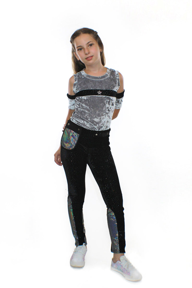 Ori Pants, With Pocketwist™. Glitter Stretch Velvet With Sleek Design.