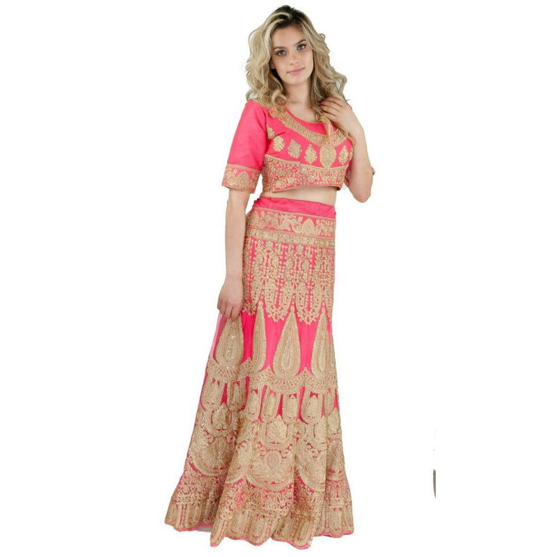 Heavy Embroidered Hot Pink Lehenga