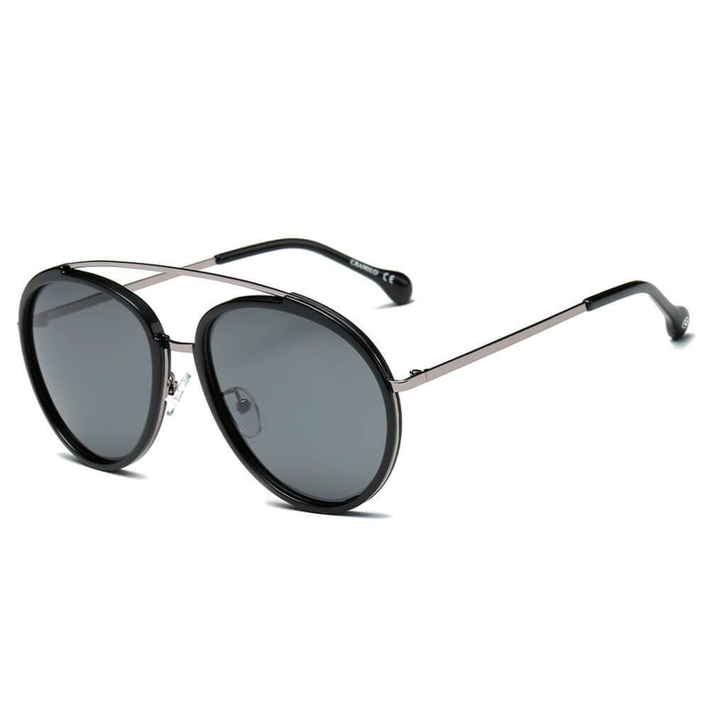 FARMINDALE | CA13 - Polarized Circle Round Brow-Bar Fashion Sunglasses