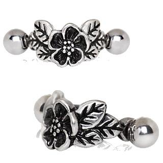 316L Stainless Steel Hibiscus Flower Cartilage Cuff Earring
