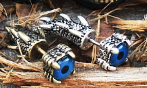 Gothic Dragon Claw Blue Evil Eye Fake Taper