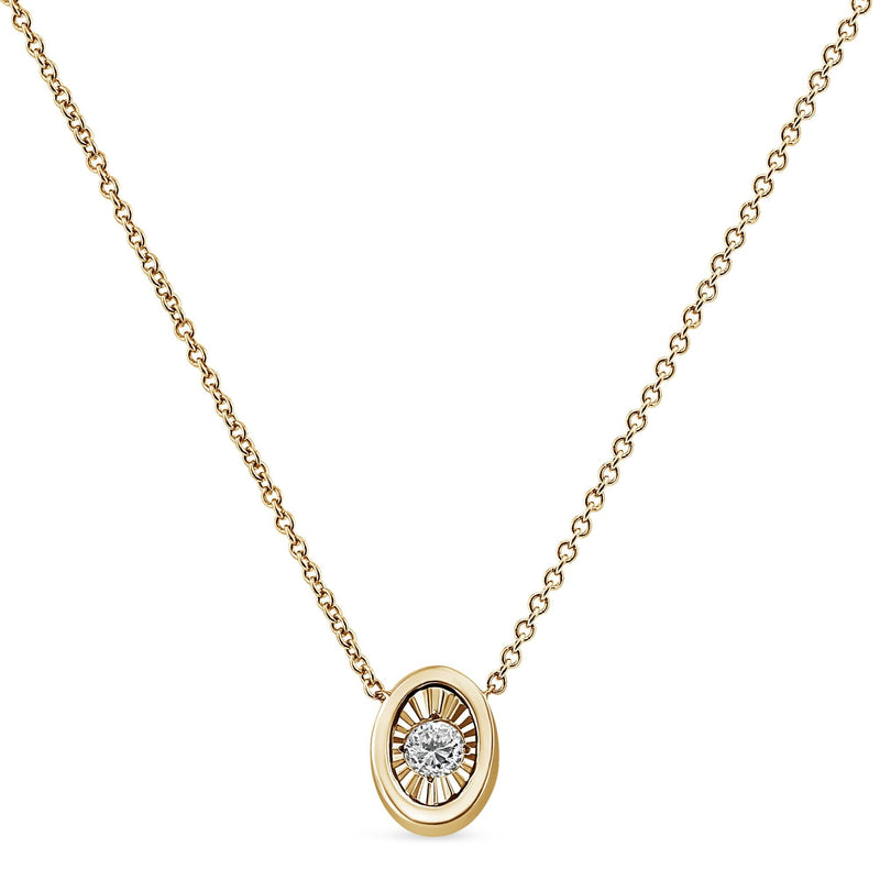10K Yellow Gold Plated .925 Sterling Silver 1/10 Cttw Miracle Set Round Diamond Square Box Shape 18" Pendant Necklace (K