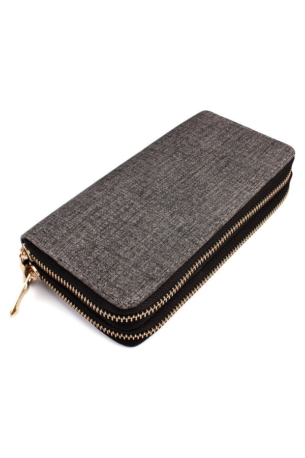 Hdg1456 - Double Zipper Fashion Wallet