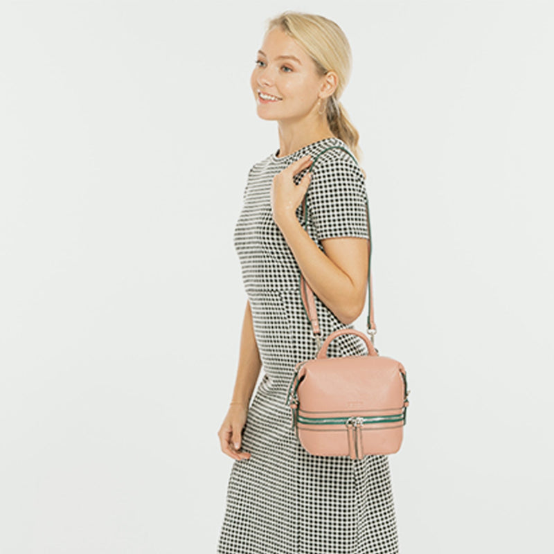Ashley Small Pink Leather Backpack Purse