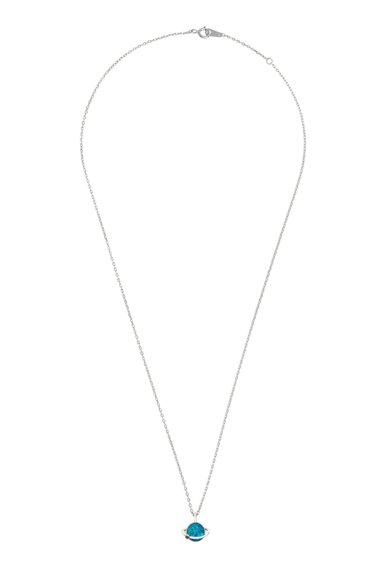 Saturn Galactic Opalite Necklace Silver