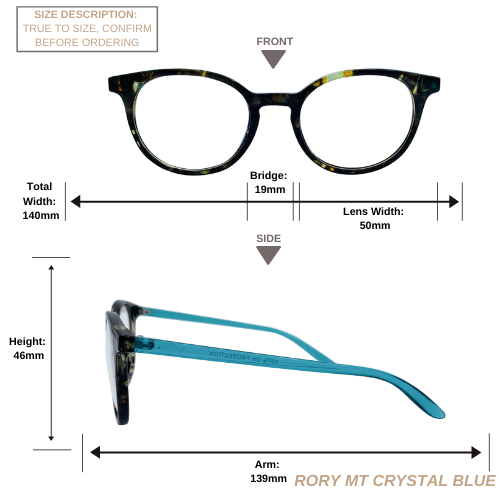 Rory | Multicolor Tortoise Crystal Blue | Blue Light Blocking Glasses