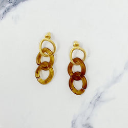 Linked Marble Drop Earrings