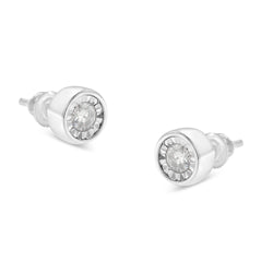 10K White Gold Diamond Floral Stud Earrings (3/8 Cttw, I-J Color, I2-I3 Clarity)