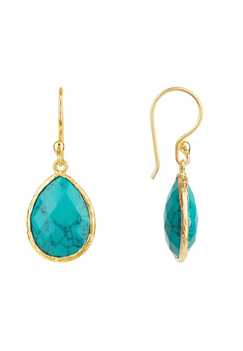 Petite Drop Earring Arizona Turquoise Gold