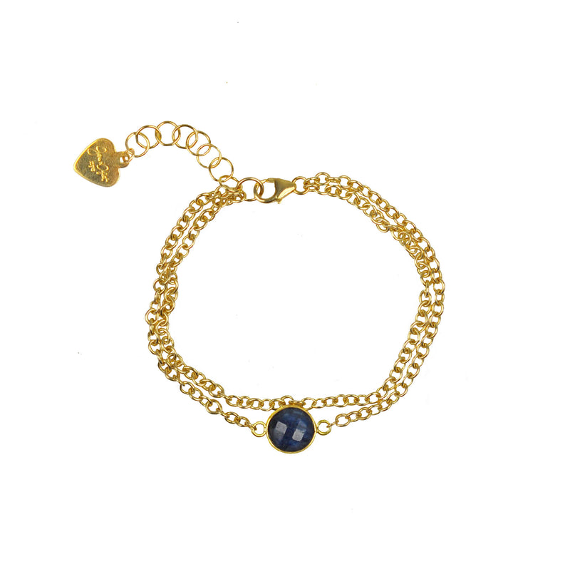 Lapis Lazuli Vermeil Double Chain Bracelet