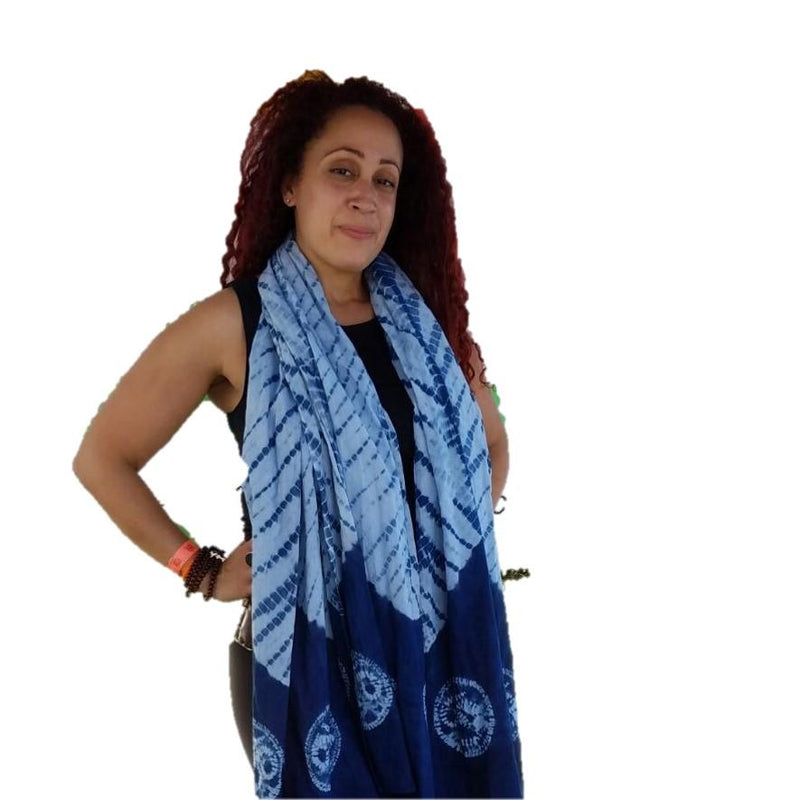 Savasana Indigo Dyed Long Scarf for Mothers Day Gifts