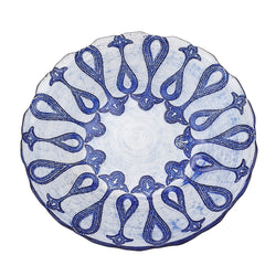 Set/4 LARISSA 8.5" BLUE SILVER PLATES