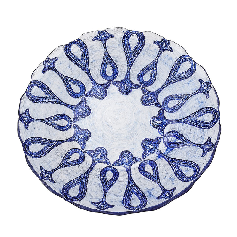 Set/4 LARISSA 8.5" BLUE SILVER PLATES