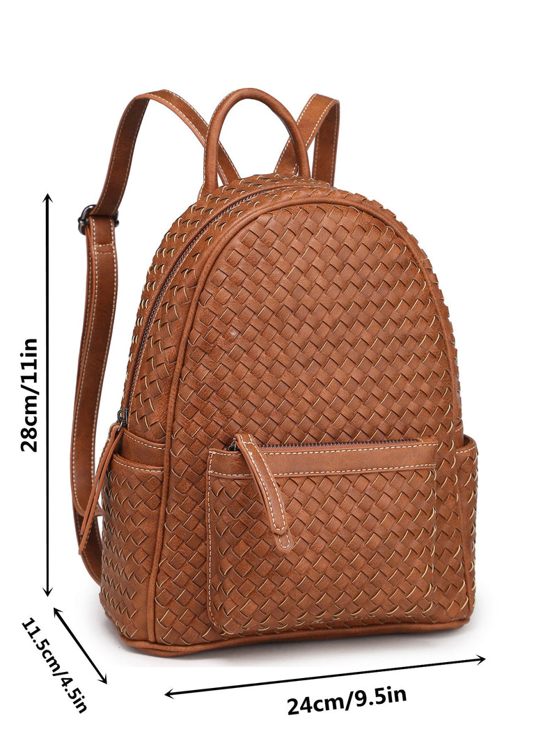 Woven Backpack Purse for Women Camel MT1086-13 BR