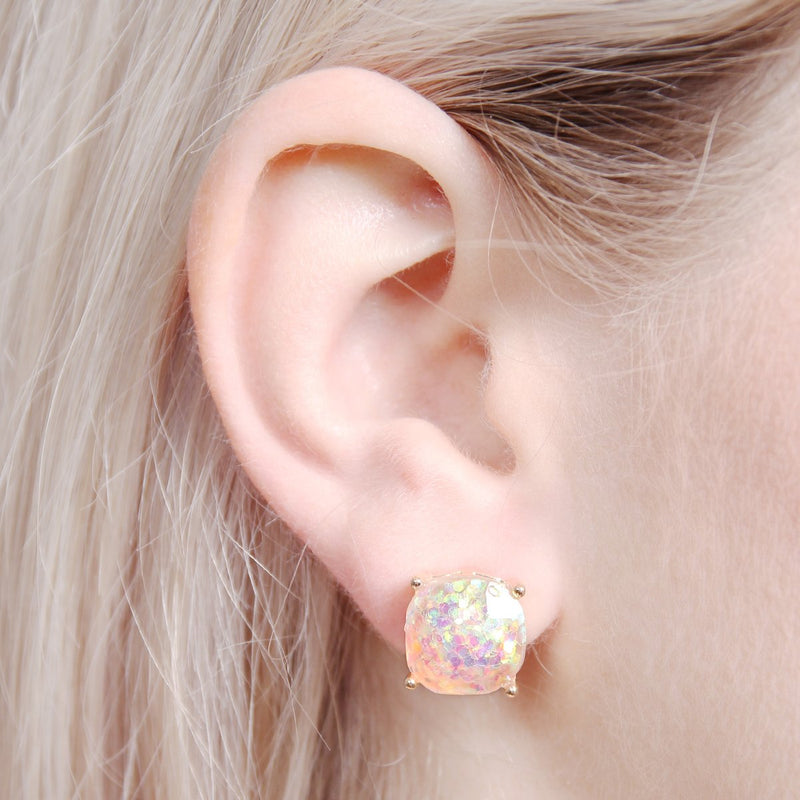 Cushion Glitter Earrings