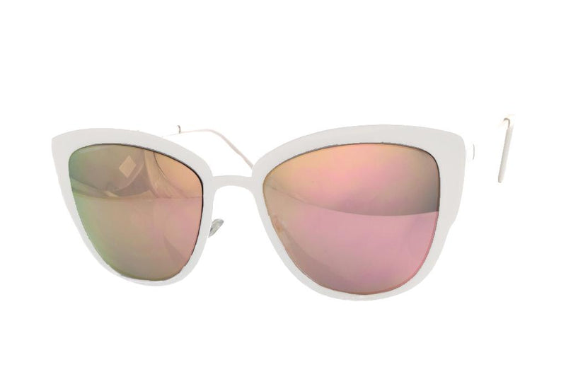 White Metal Mirror Sunglasses
