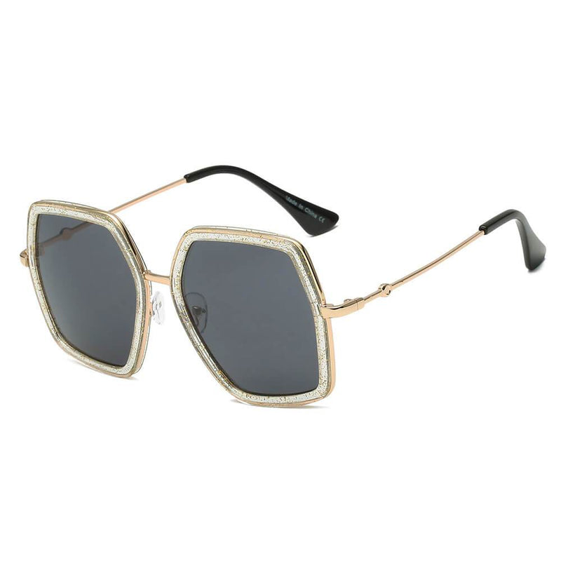 CORBIN | S2059 - Women Square XXL Retro Oversize Sunglasses