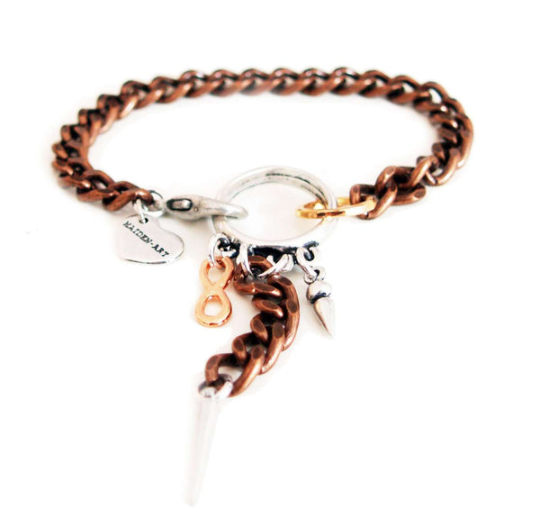 Copper Bracelet With Studs.