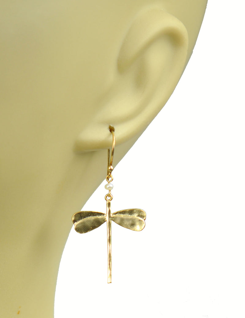 Dragonfly Pearl Earrings