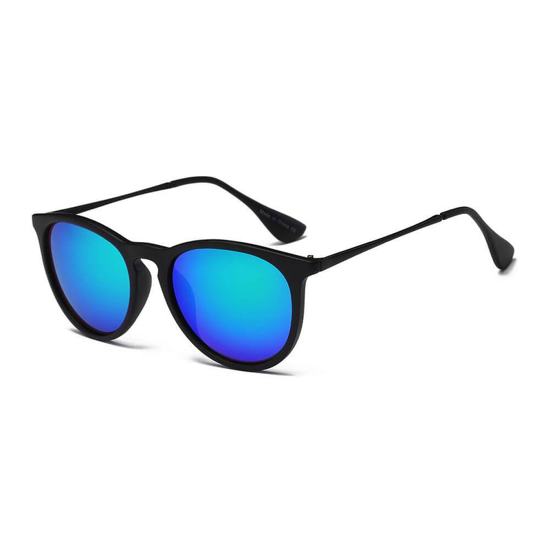 AMES | D35 - Retro Vintage Inspired Horned Keyhole Round Sunglasses