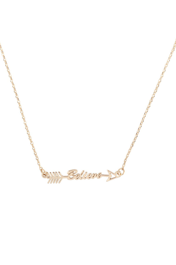Arrow Letter "Believe" Pendant Necklace