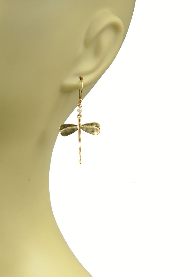 Dragonfly Pearl Earrings