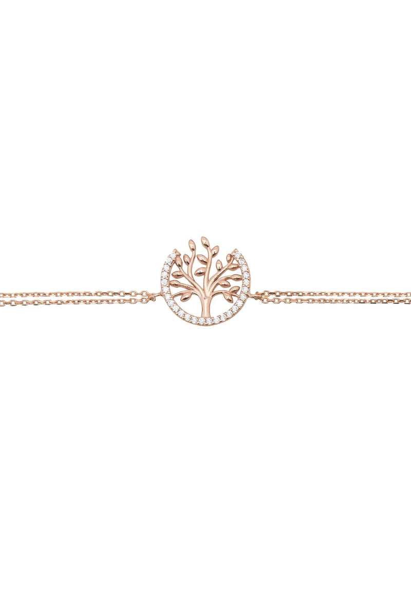 Tree of Life Open Circle Bracelet Rosegold