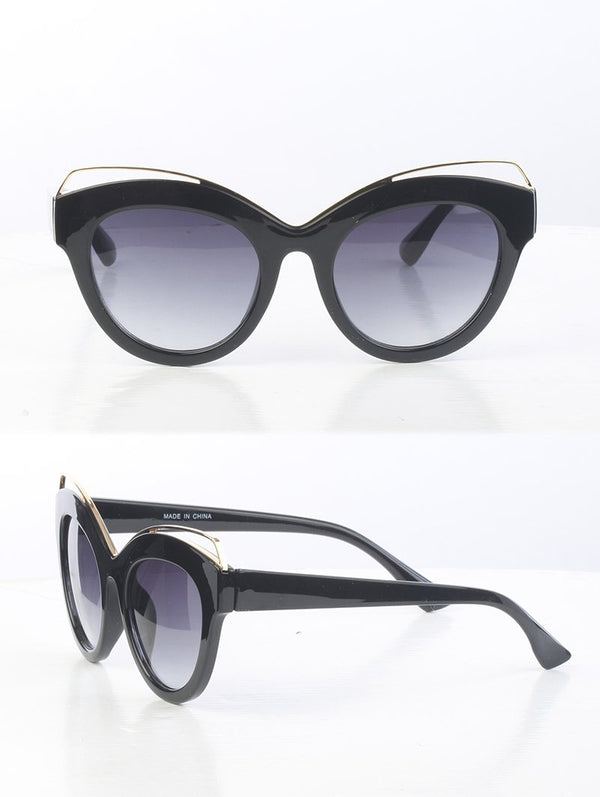 Black Retro Cateye Sunglasses