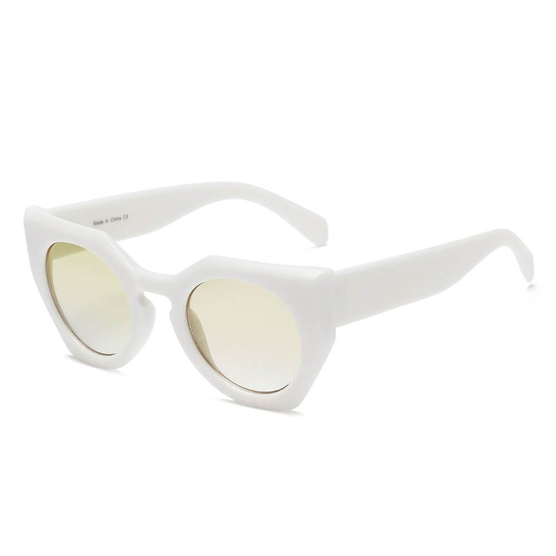 BERGEN | S1070 - Women Geometric Round Cat Eye Sunglasses