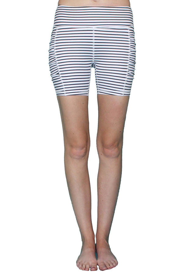 Black & White Stripe 5 Inch - Pocket Short