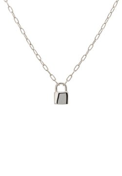 Padlock Pendant Necklace Silver