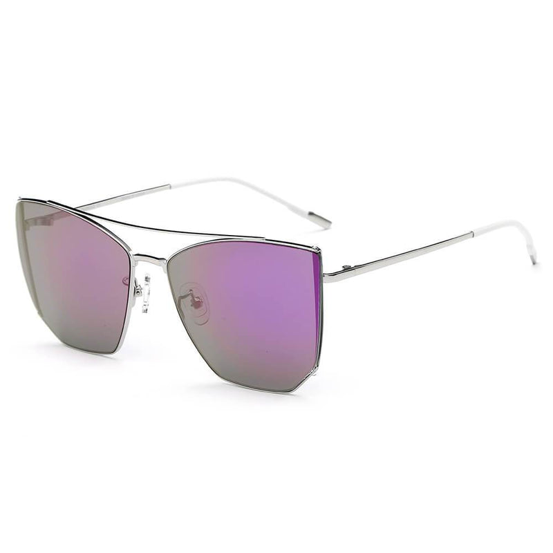DORSET | CA06 - Oversize Polygon Mirrored Lens Cat Eye Sunglasses