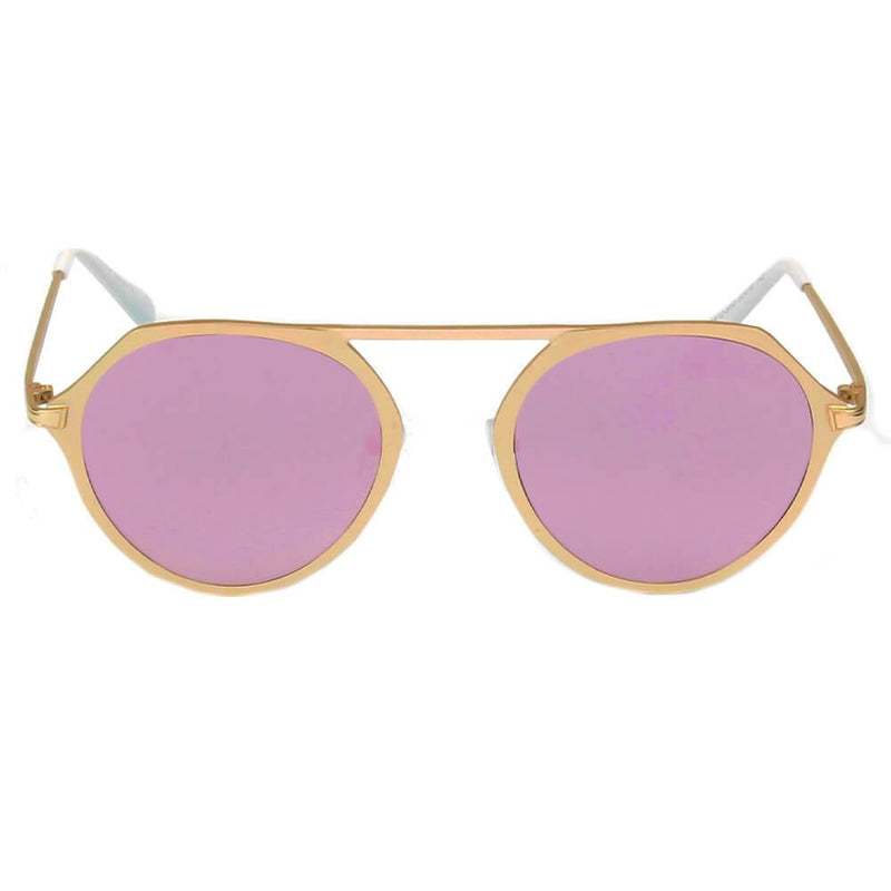 DRESDEN | A19 - Modern Flat Top Slender Round Sunglasses