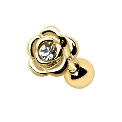 Gold Diamond Rose Cartilage Earring Cartilage Piercing Jewelry