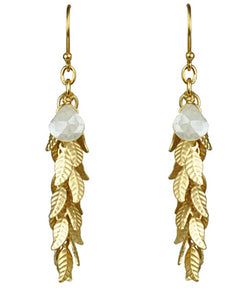 White Silverite and Leaf Cascade Earrings
