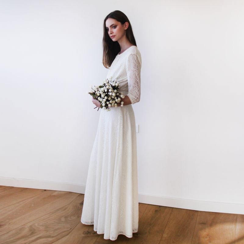Ivory Lace Wedding Maxi Skirt #3021