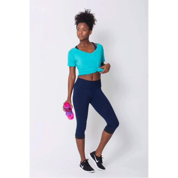 Capri Navy - Compression Legging