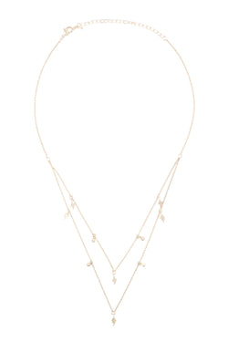Ina970 - Two Layered Lightning Dainty Pendant Necklace