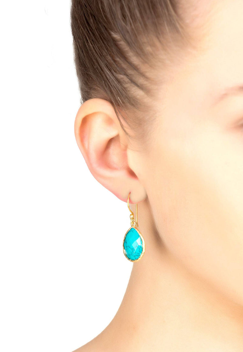 Petite Drop Earring Arizona Turquoise Gold