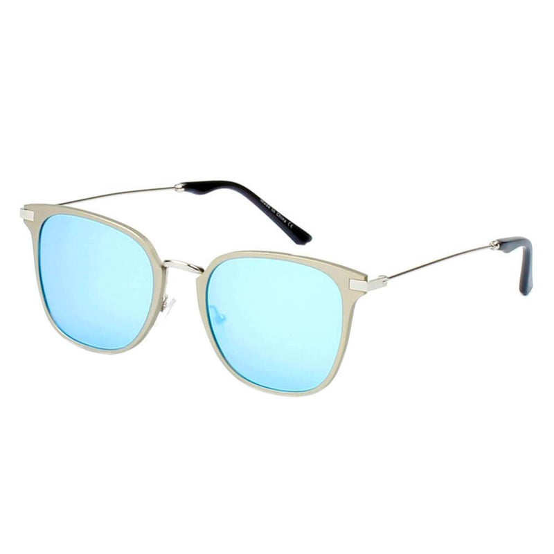 CAMBRIDGE | A22 - Pillowed Rectangle Flat Lens Horned Rim Sunglasses