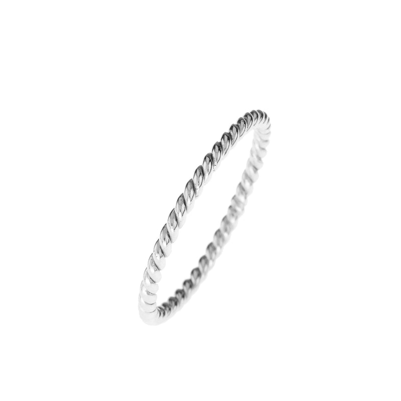 Sample Sale Twisted Flax Stacking Ring Silver Size P