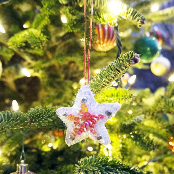 Tree Ornament - Pink or Blue Stars (Set of 6)