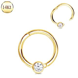 14Kt. Yellow Gold Jeweled Seamless Clicker Ring