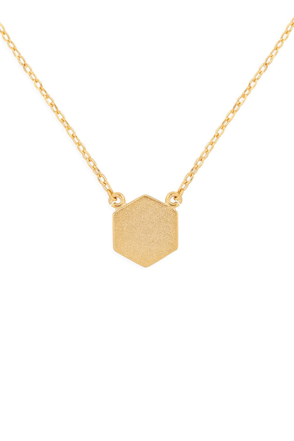 Hdnc2n479 - Hexagon Pendant Necklace