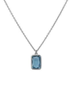 Portofino Necklace Silver Blue Topaz